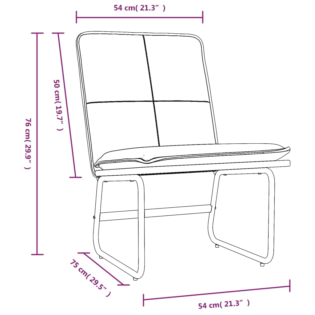 Sillón de cuero sintético color capuchino 54x75x76 cm