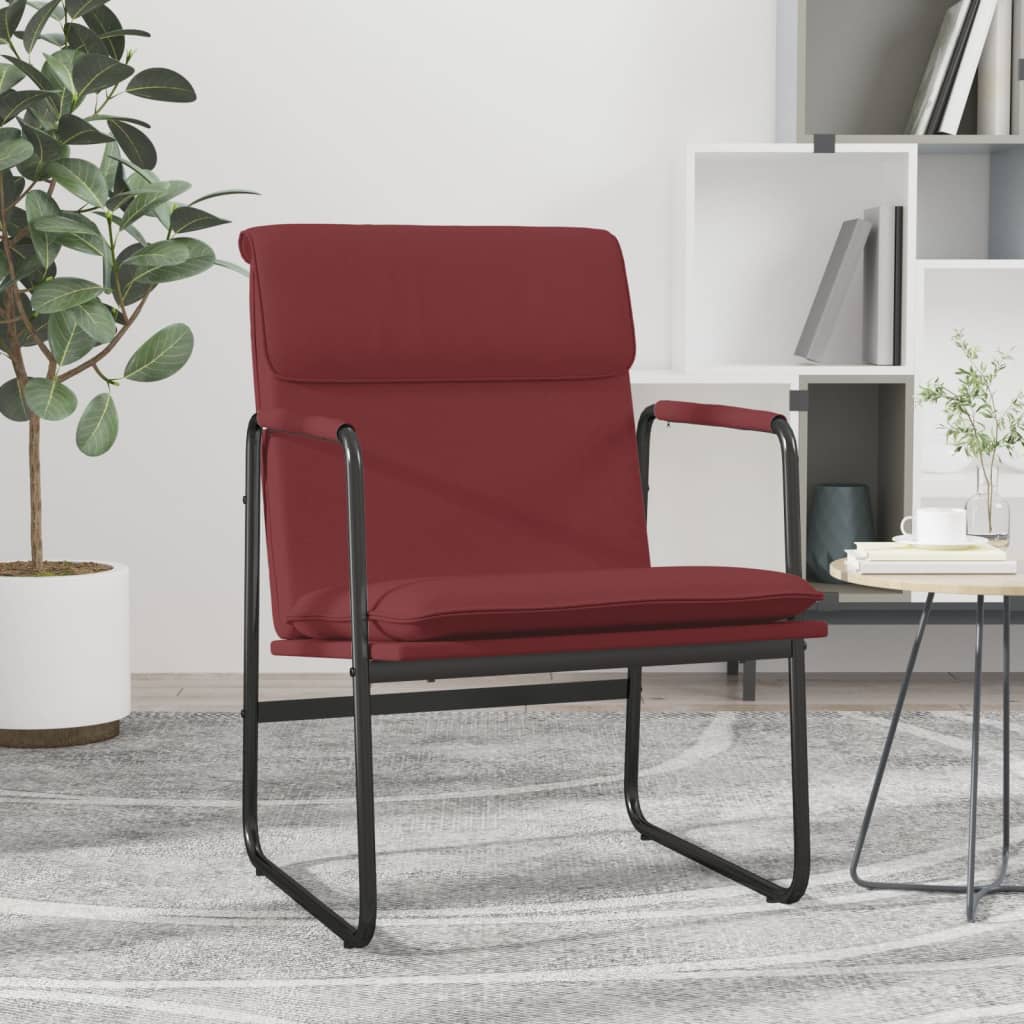 Sillón de cuero sintético color capuchino 54x75x76 cm
