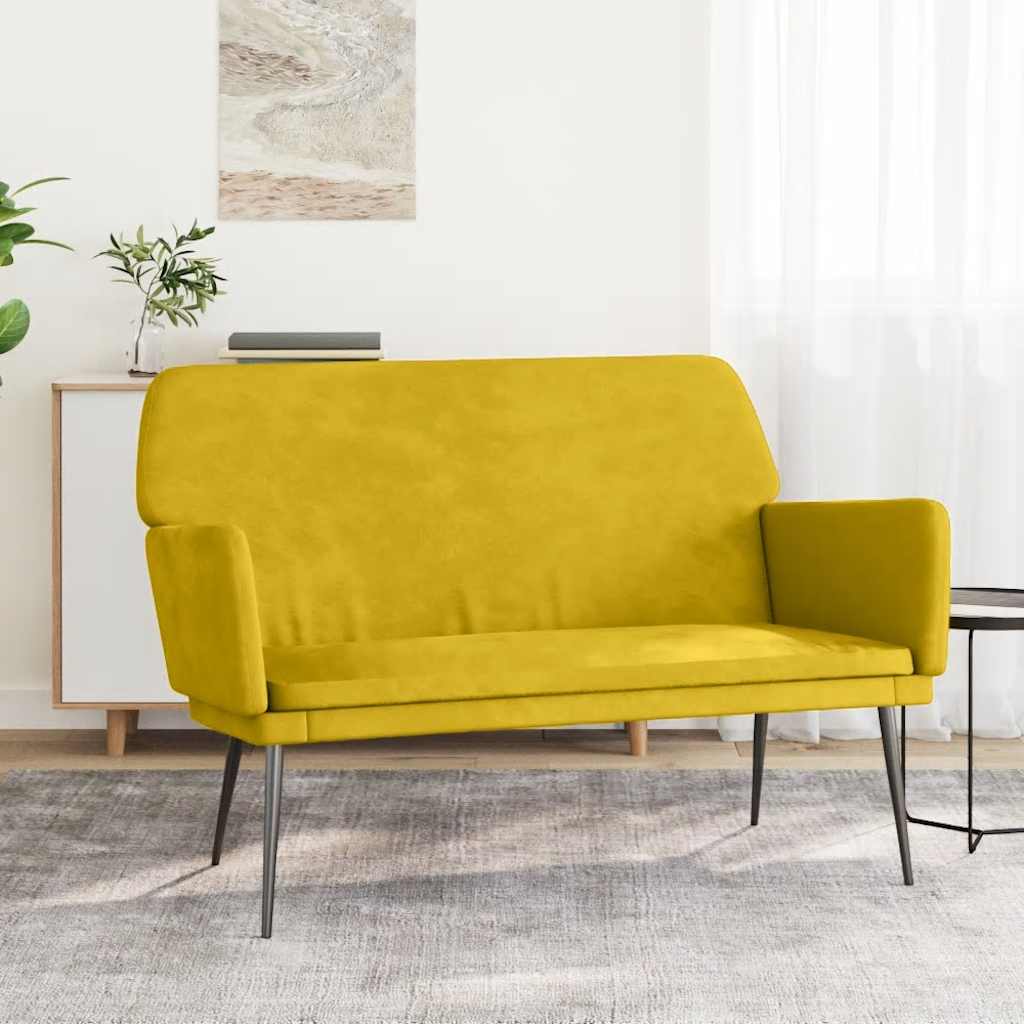 Banco de cuero sintético color capuchino 107x80x81 cm