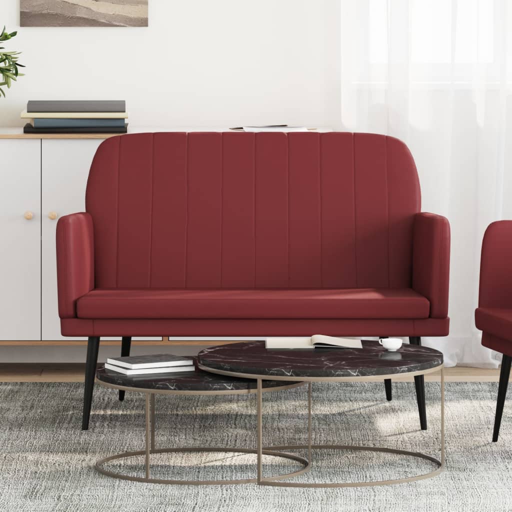 Banco de cuero sintético color capuchino 107x80x81 cm