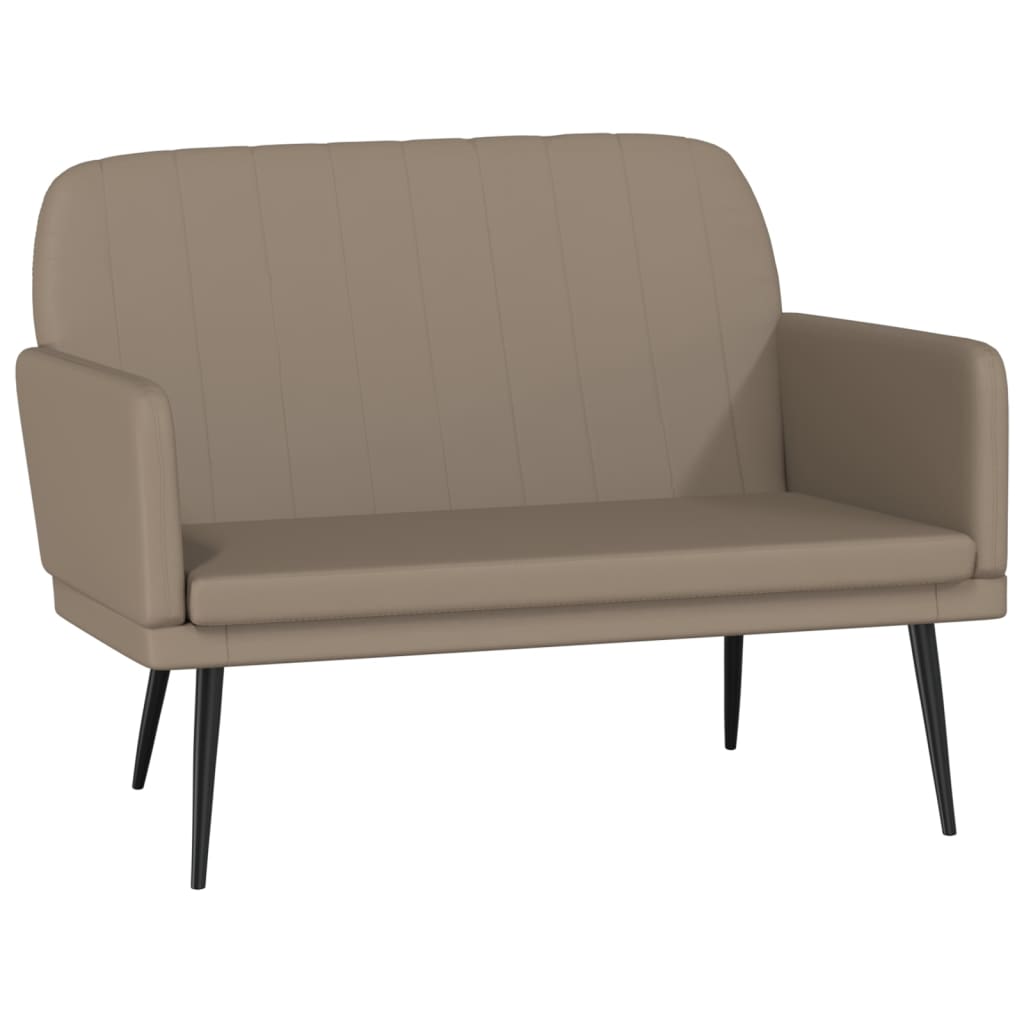 Banco de cuero sintético color capuchino 107x80x81 cm