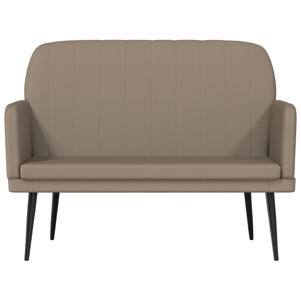 Banco de cuero sintético color capuchino 107x80x81 cm