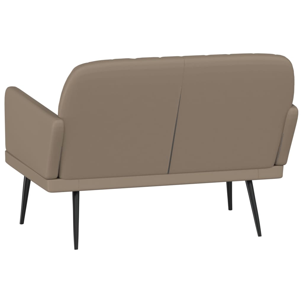 Banco de cuero sintético color capuchino 107x80x81 cm