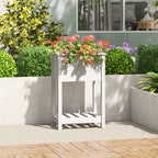 Jardinera con estante de madera maciza de pino 111,5x54x81 cm
