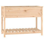 Jardinera con estante de madera maciza de pino 111,5x54x81 cm