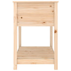 Jardinera con estante de madera maciza de pino 111,5x54x81 cm