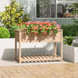 Jardinera con estante de madera maciza de pino 111,5x54x81 cm