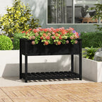 Jardinera con estante de madera maciza de pino 111,5x54x81 cm