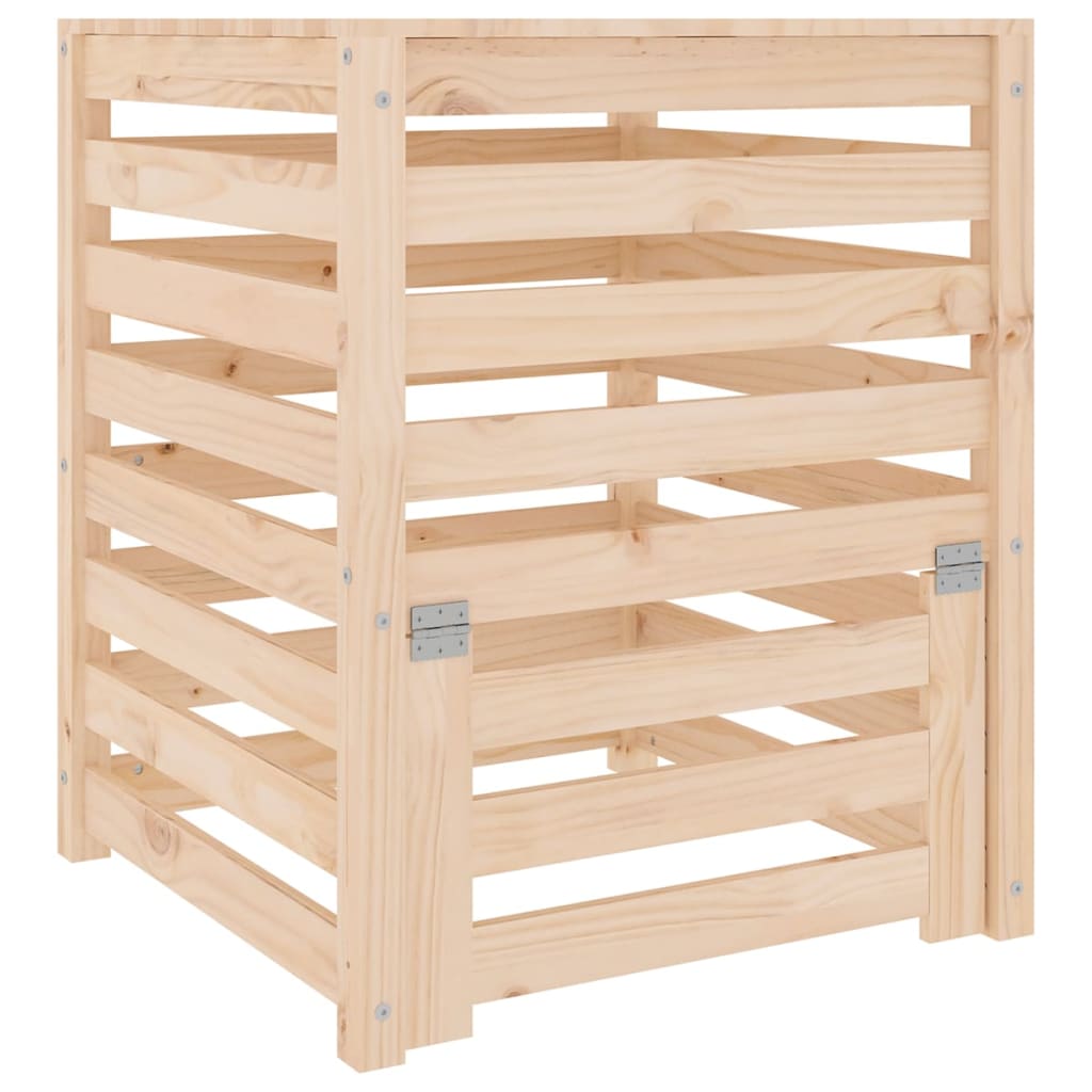 Compostador de madera maciza de pino 63,5x63,5x77,5 cm