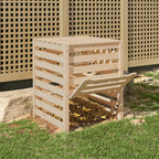 Compostador de madera maciza de pino 63,5x63,5x77,5 cm