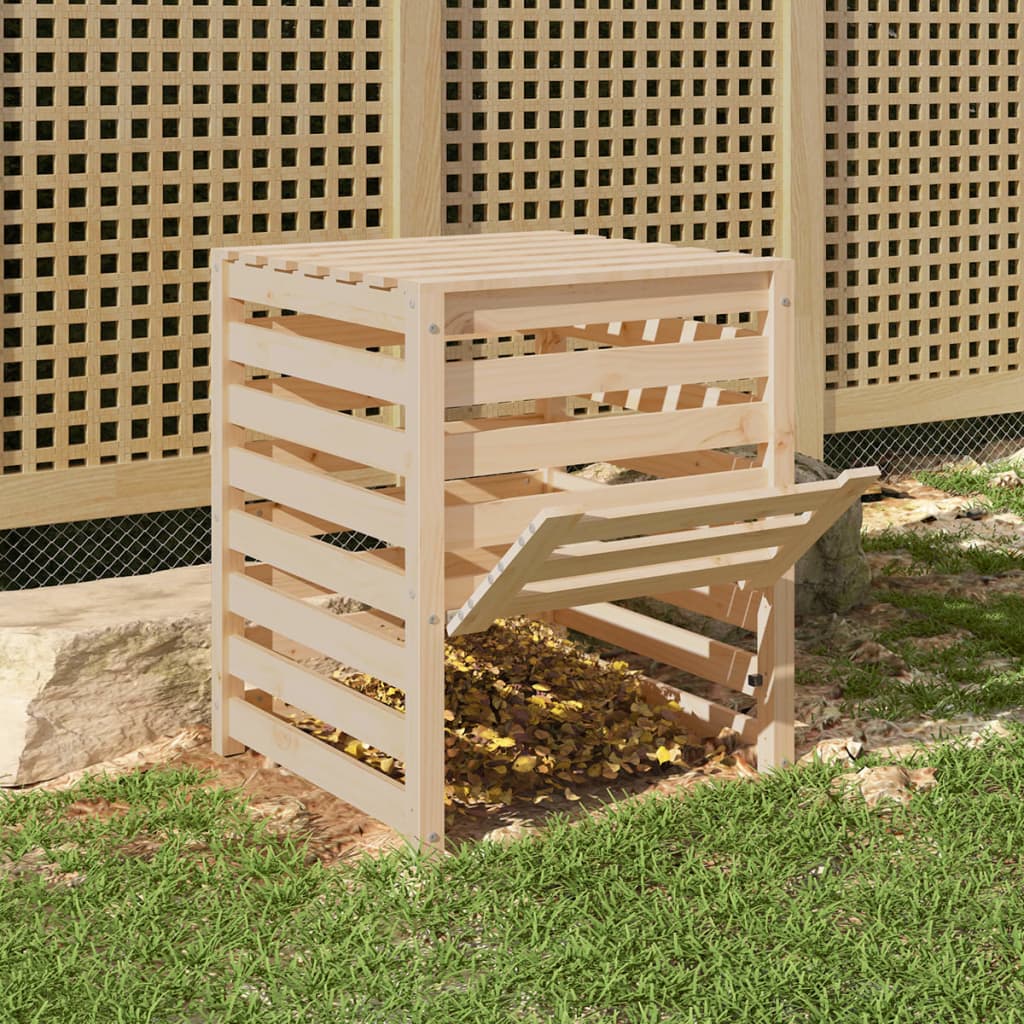 Compostador de madera maciza de pino 63,5x63,5x77,5 cm