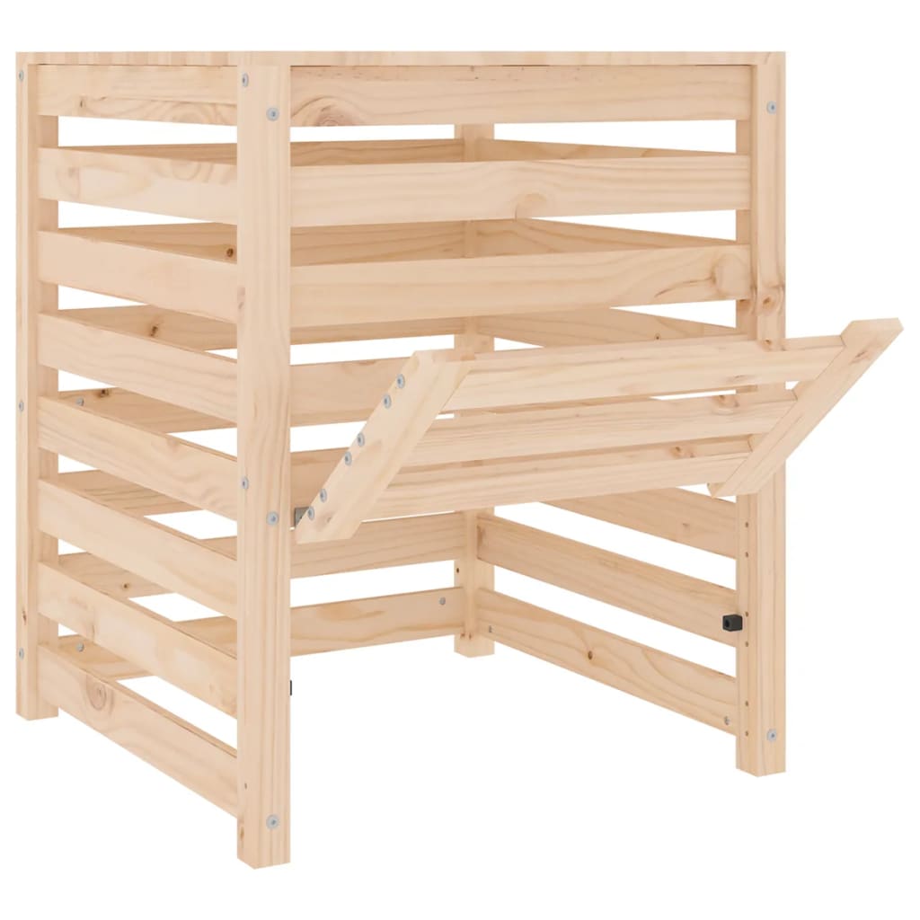 Compostador de madera maciza de pino 63,5x63,5x77,5 cm