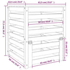 Compostador de madera maciza de pino 63,5x63,5x77,5 cm