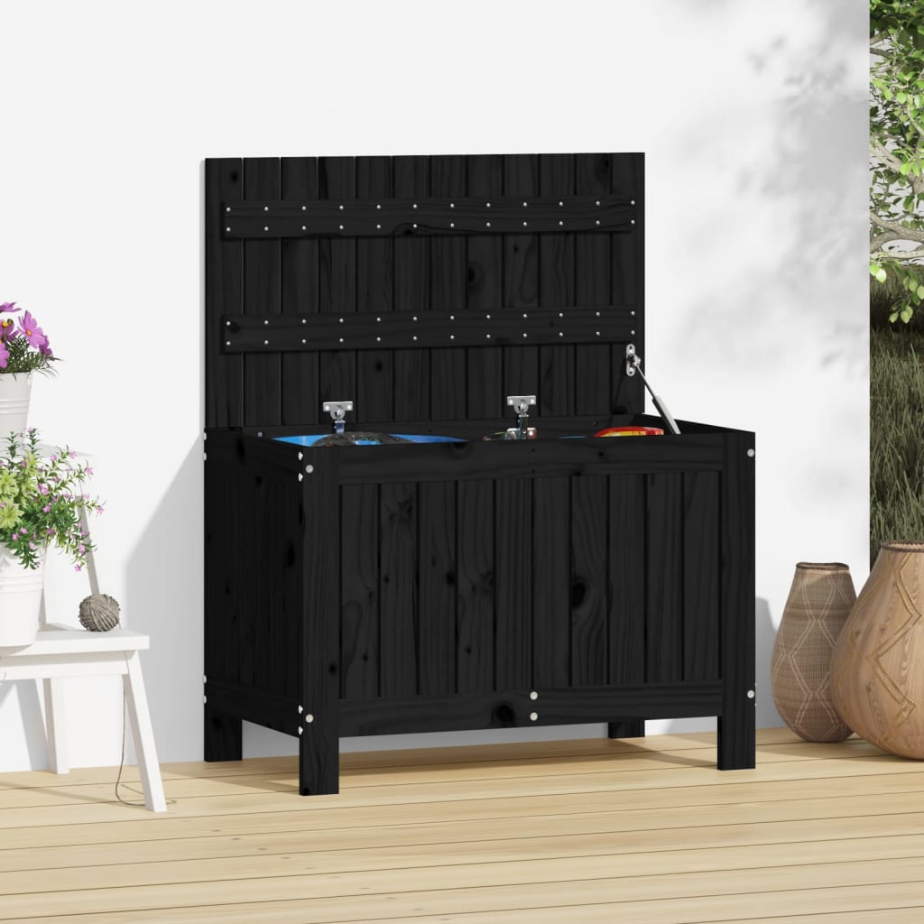 Dark Grey and Black Garden Storage Box 130 L 54x53x57 cm
