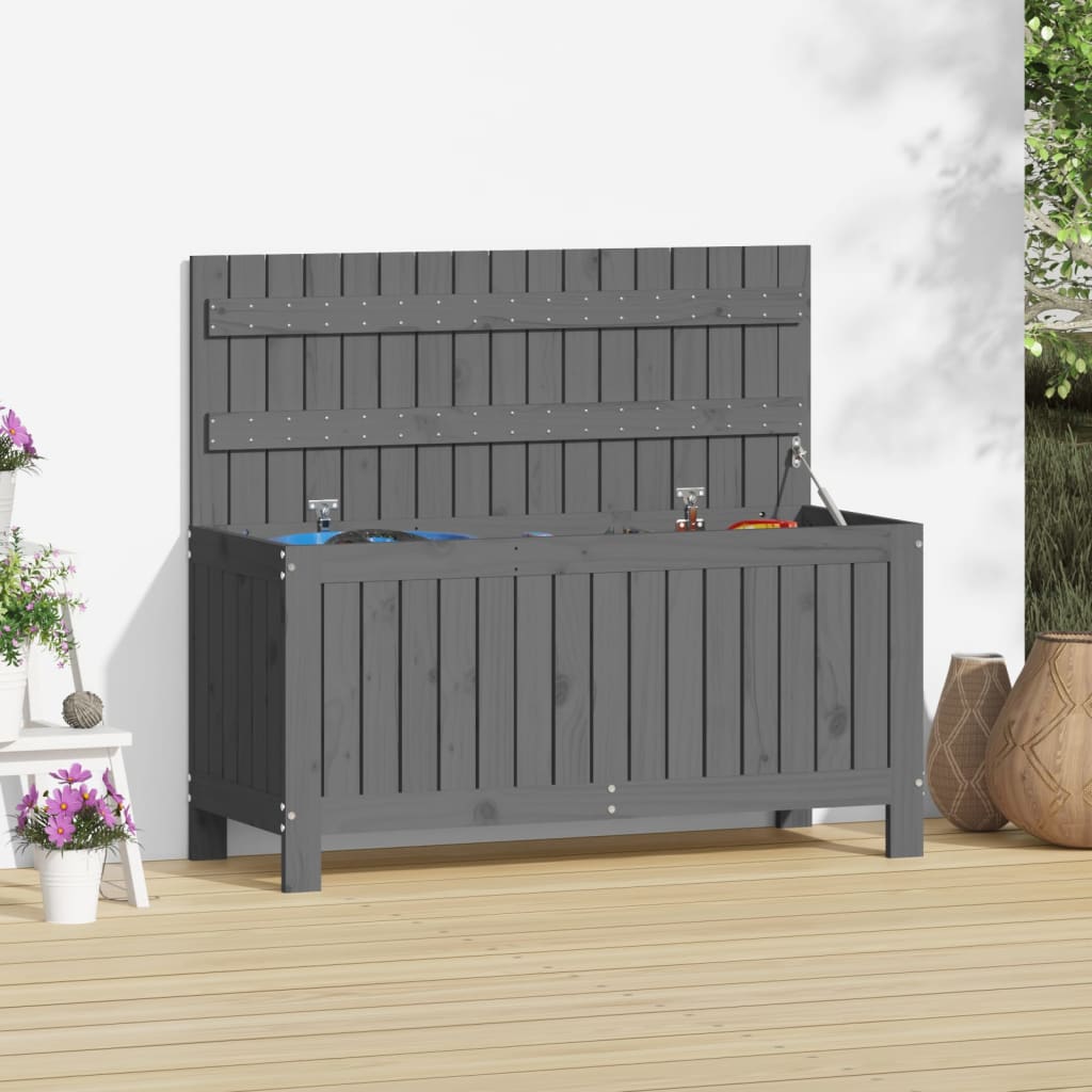 Dark Grey and Black Garden Storage Box 130 L 54x53x57 cm