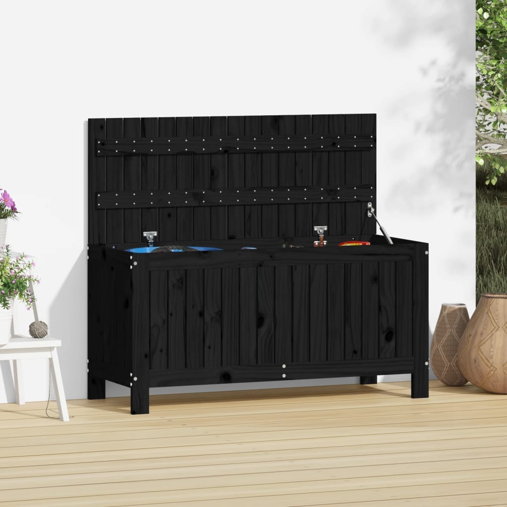 Dark Grey and Black Garden Storage Box 130 L 54x53x57 cm