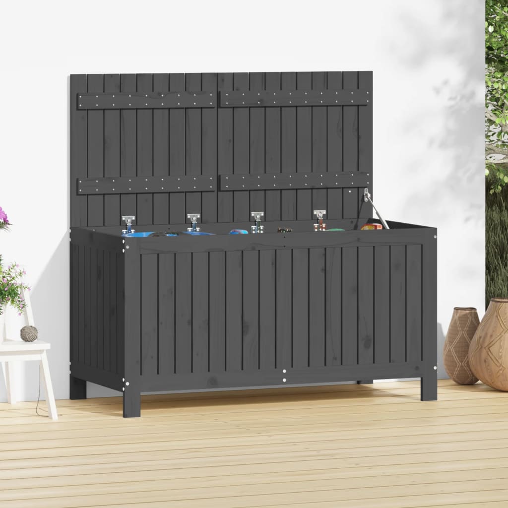 Dark Grey and Black Garden Storage Box 130 L 54x53x57 cm