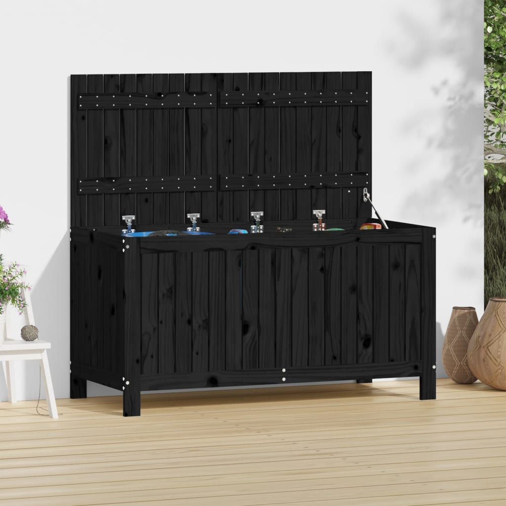Dark Grey and Black Garden Storage Box 130 L 54x53x57 cm
