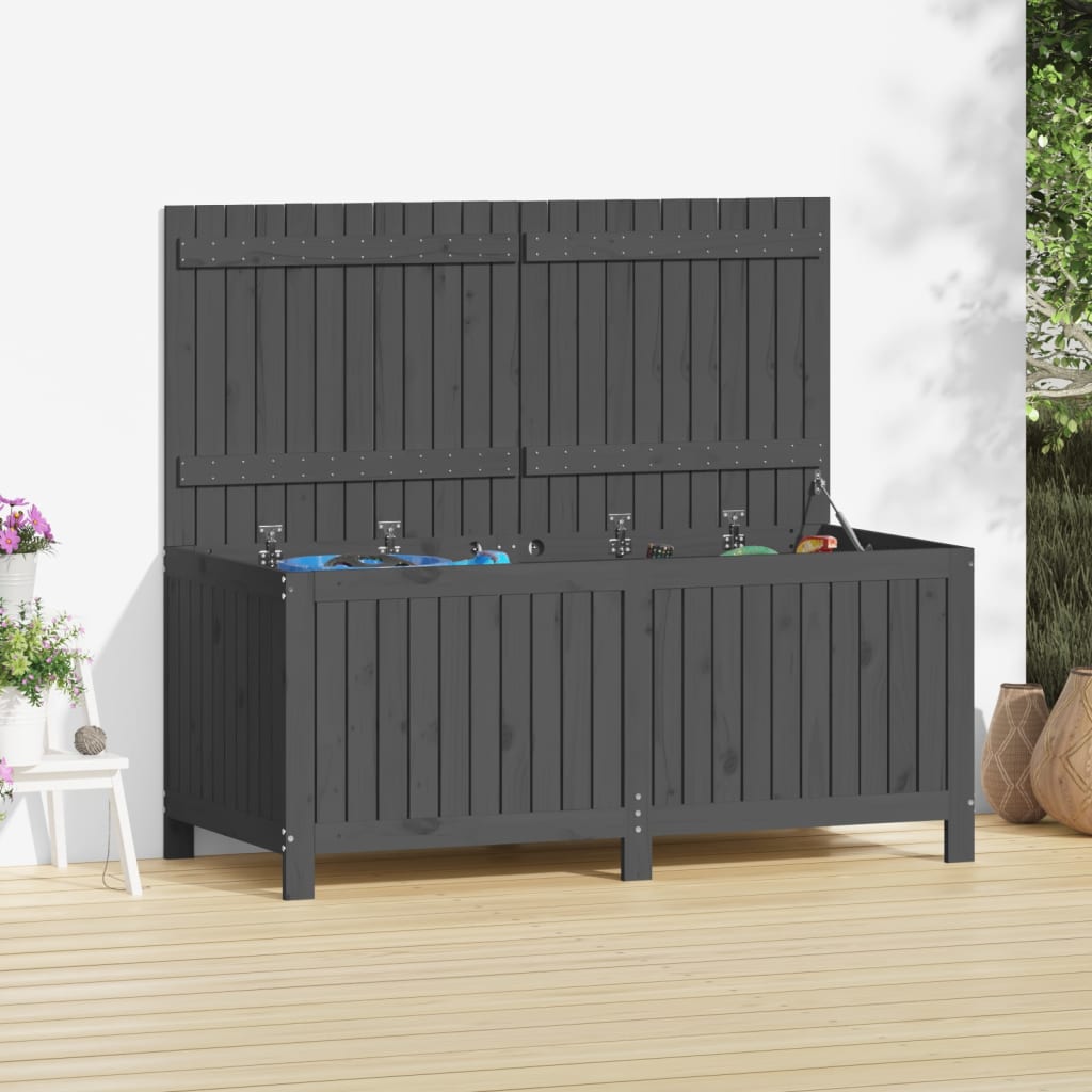 Dark Grey and Black Garden Storage Box 130 L 54x53x57 cm