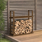 Leñero de madera maciza de pino blanco 108x73x79 cm