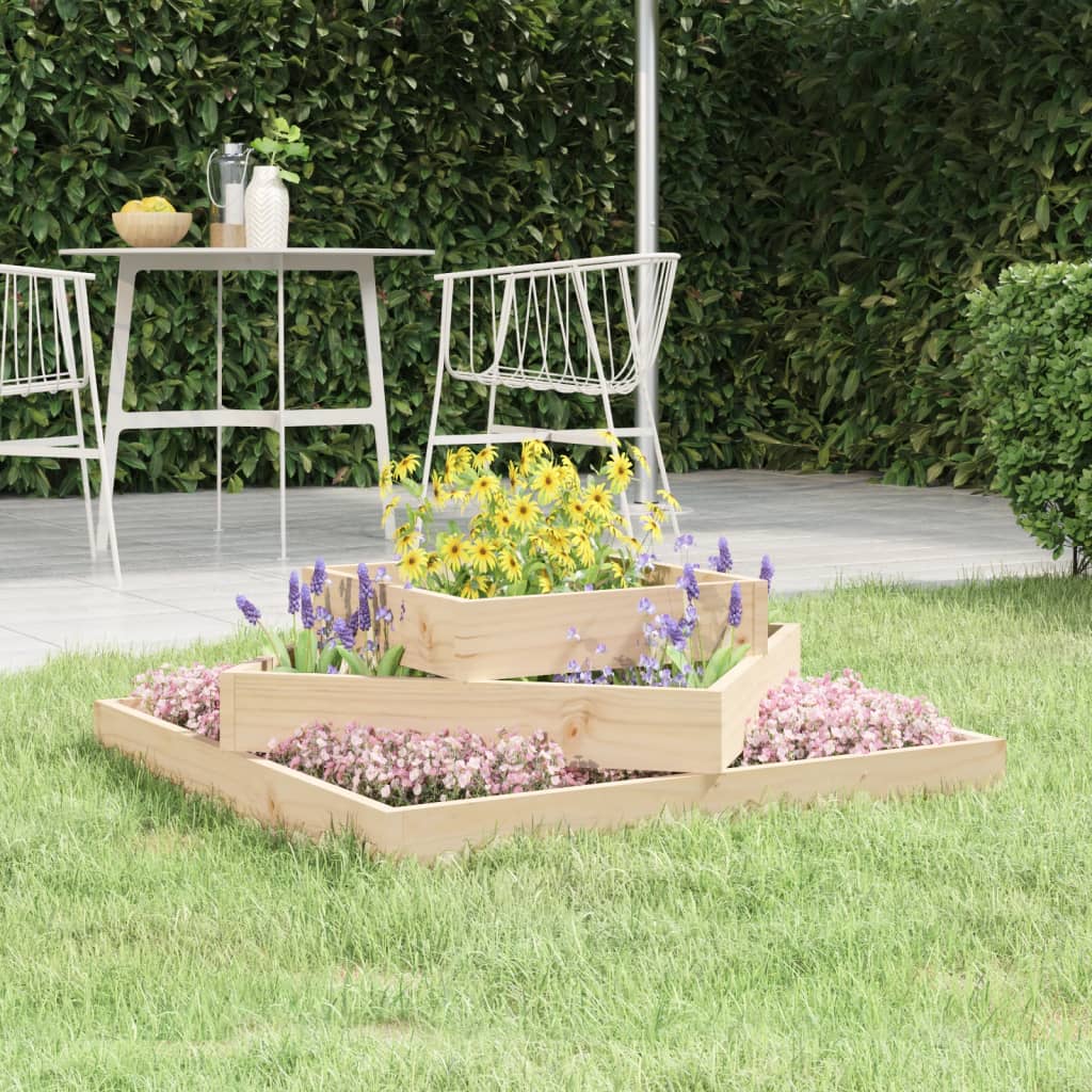Jardinera arriate madera maciza abeto 120x120x56 cm