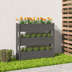 Jardinera con estante de madera maciza de pino 111,5x54x81 cm