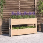 Jardinera con estante de madera maciza de pino 111,5x54x81 cm