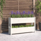 Jardinera con estante de madera maciza de pino 111,5x54x81 cm