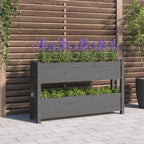 Jardinera con estante de madera maciza de pino 111,5x54x81 cm
