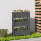 Jardinera con estante de madera maciza de pino 111,5x54x81 cm