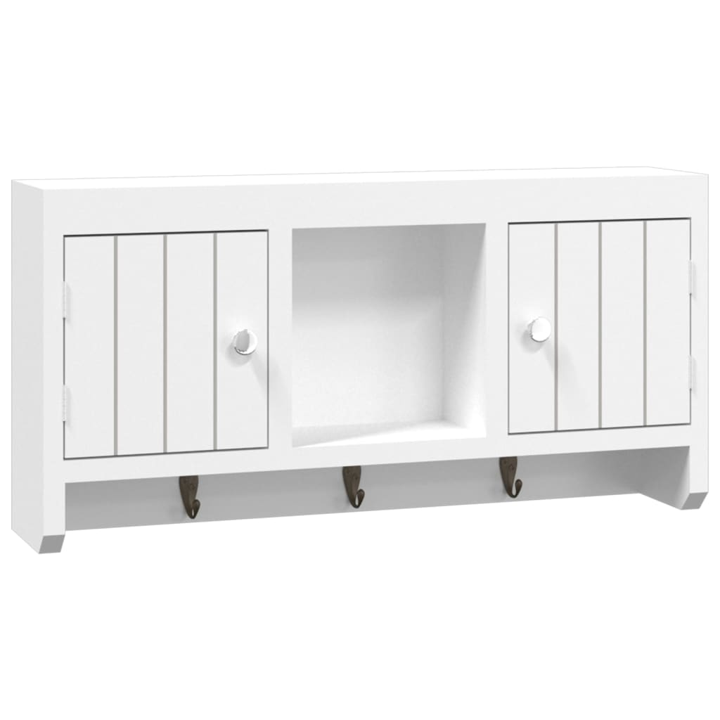 Armario para llaves blanco contrachapada y acero 40x8,5x20 cm