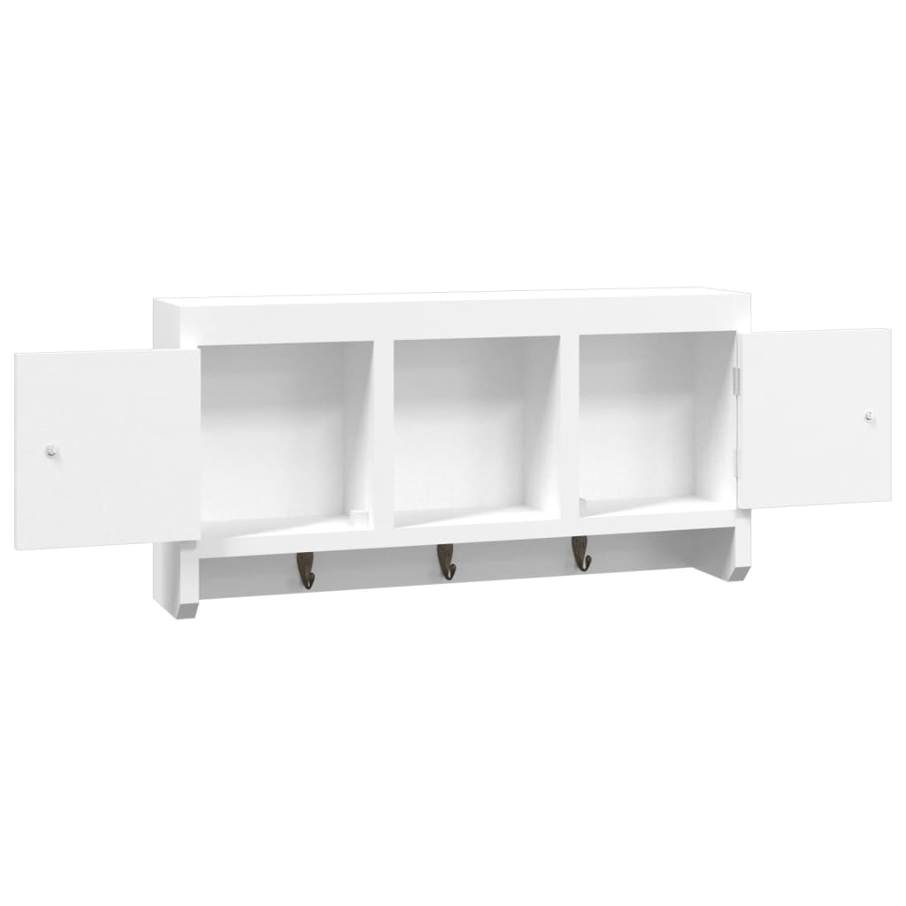 Armario para llaves blanco contrachapada y acero 40x8,5x20 cm