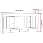 Armario para llaves blanco contrachapada y acero 40x8,5x20 cm