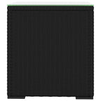 Mesa auxiliar ratán PE y vidrio templado negro 40x37x40,5 cm