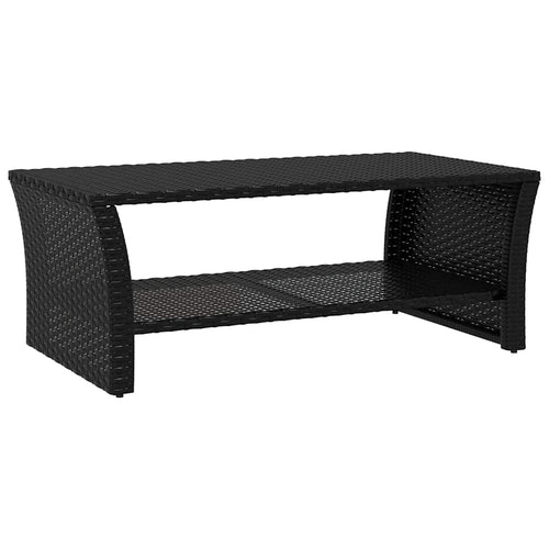 Black Coffee Table 100x50x40 cm Synthetic Rattan