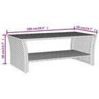 Mesa de centro negra 100x50x40 cm ratán sintético