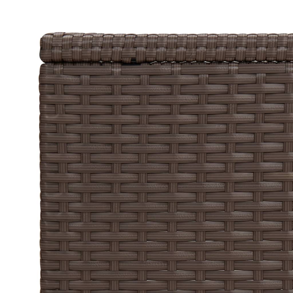 Mesa en forma de C ratán sintético marrón 40x35x60 cm