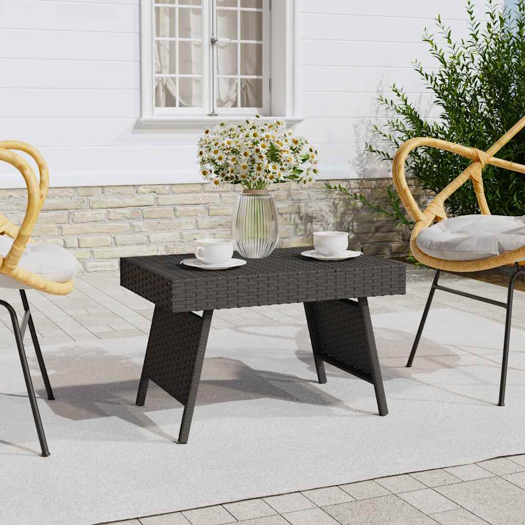 Mesa auxiliar plegable ratán sintético marrón 60x40x38 cm