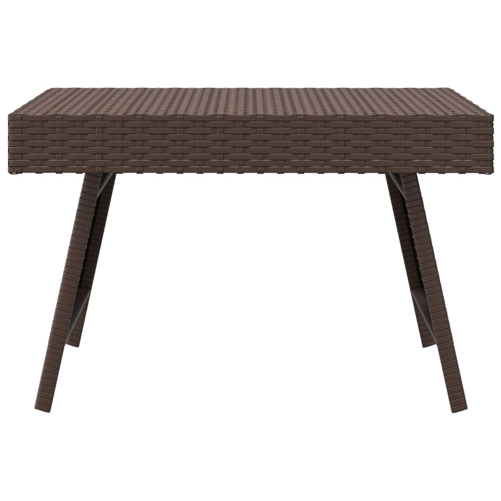 Mesa auxiliar plegable ratán sintético marrón 60x40x38 cm