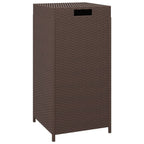 Cubo de basura ratán sintético marrón 40x40x80 cm