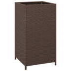 Cubo de basura ratán sintético marrón 40x40x80 cm