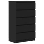 Cajonera de madera contrachapada negro 60x36x103 cm