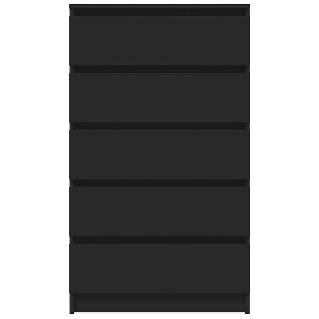 Cajonera de madera contrachapada negro 60x36x103 cm