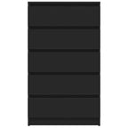 Cajonera de madera contrachapada negro 60x36x103 cm