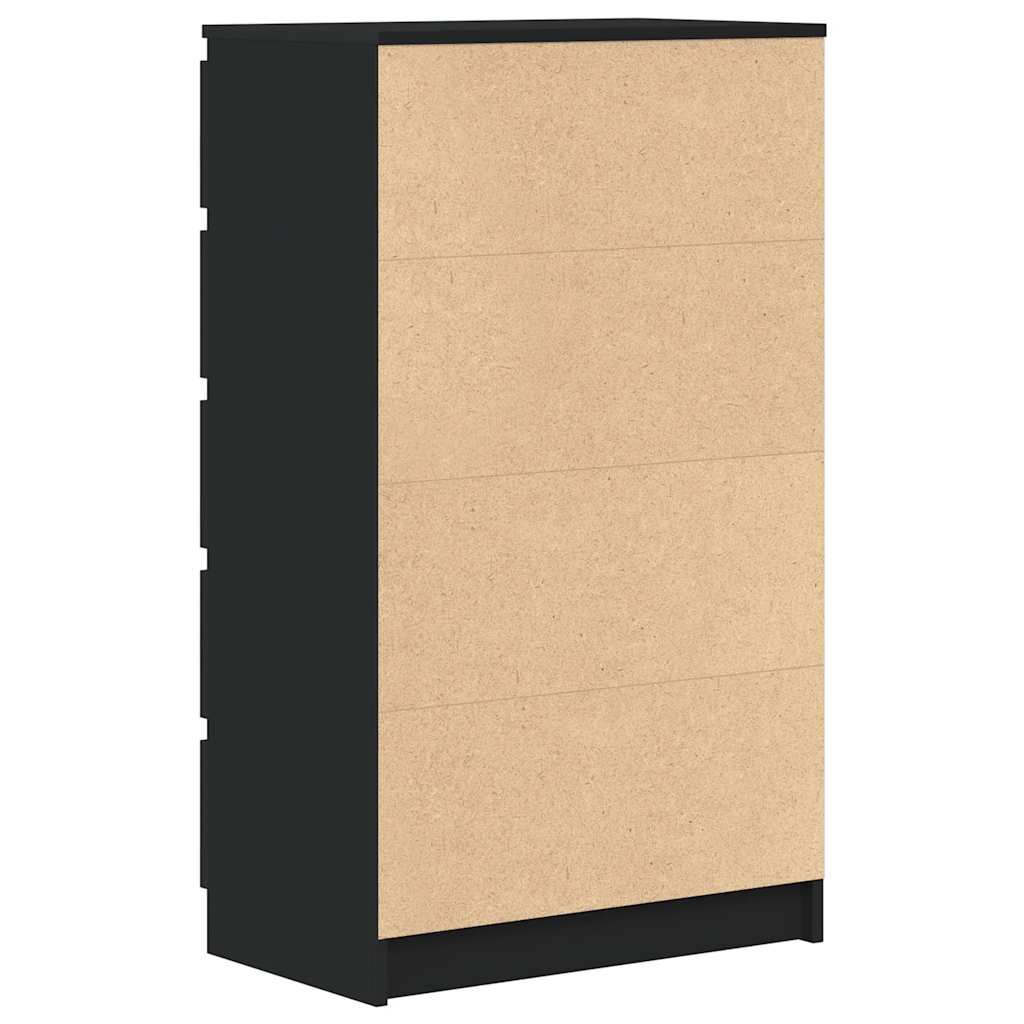 Cajonera de madera contrachapada negro 60x36x103 cm