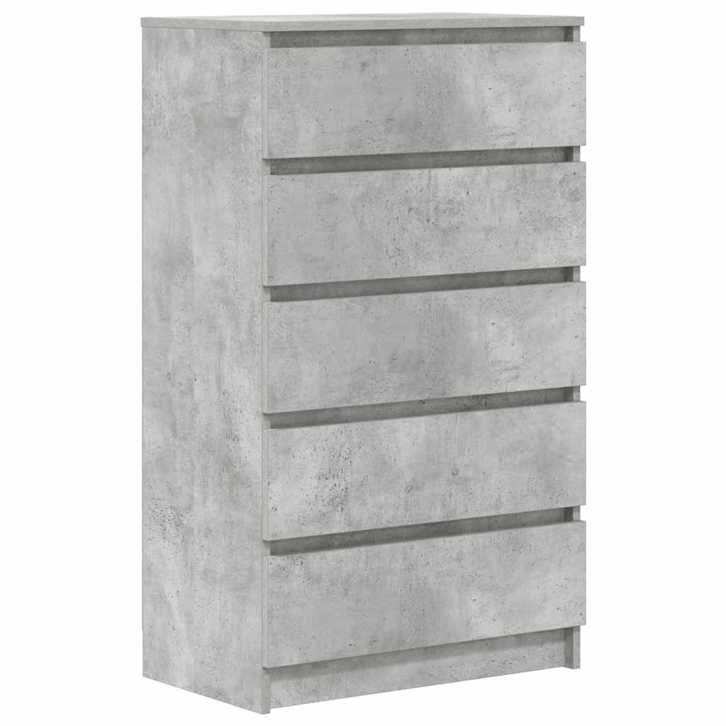 Cajonera de madera contrachapada gris hormigón 60x36x103 cm