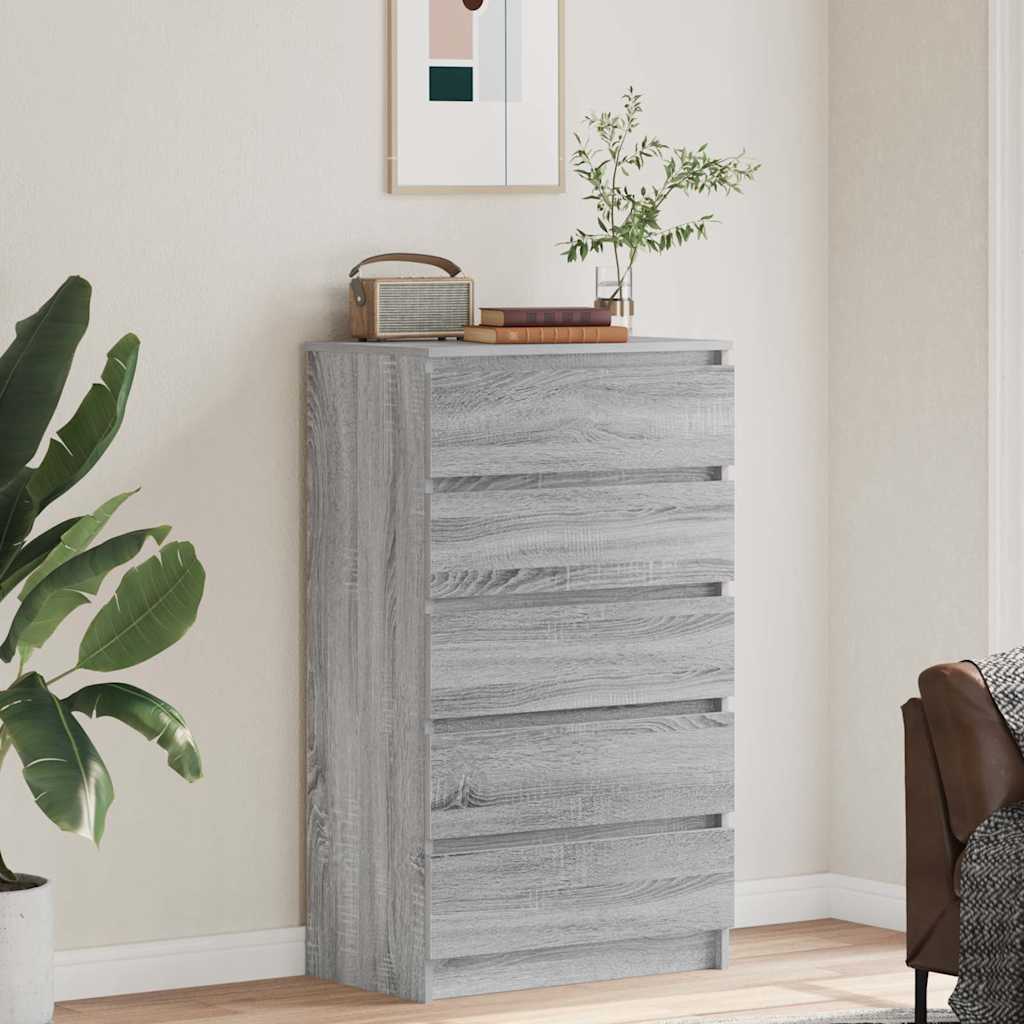 Cómoda em aglomerado cinzento Sonoma 60x36x103 cm