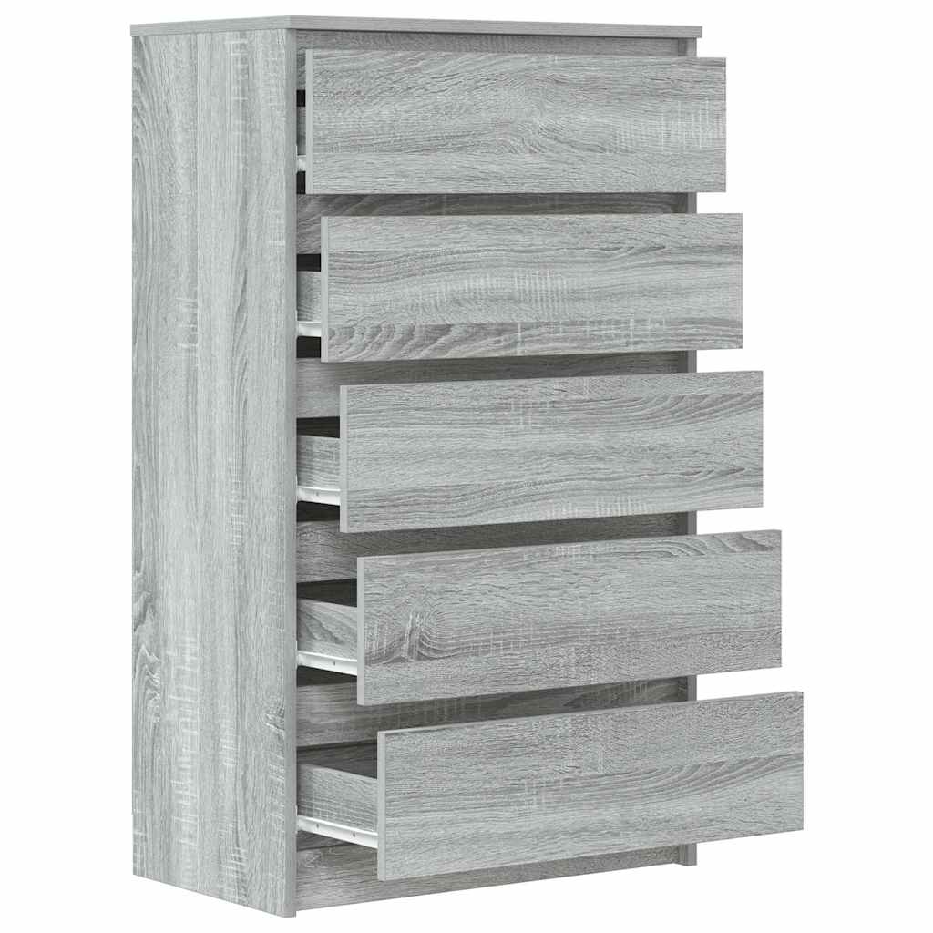 Cómoda em aglomerado cinzento Sonoma 60x36x103 cm
