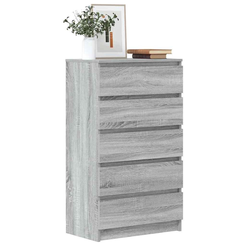 Cómoda em aglomerado cinzento Sonoma 60x36x103 cm