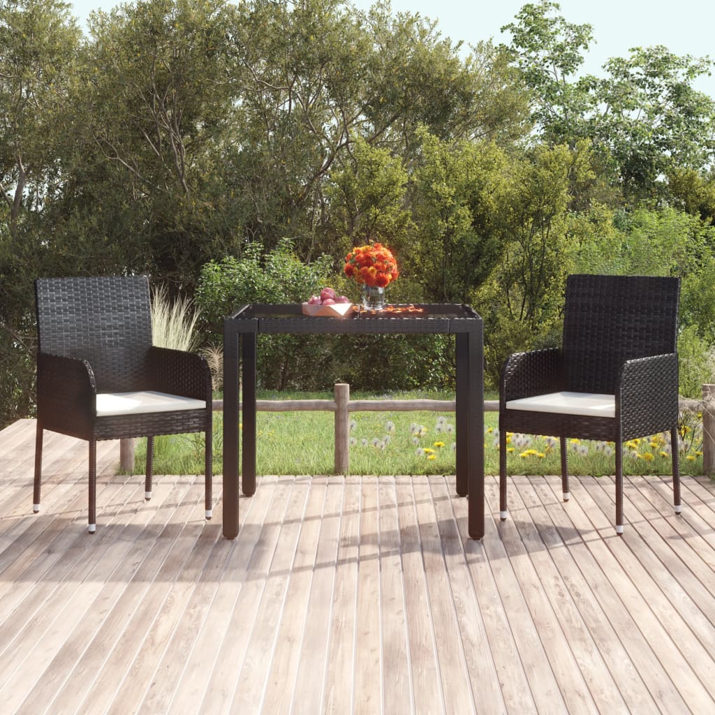Mesa de jardín superficie de vidrio ratán PE beige 110x68x70 cm